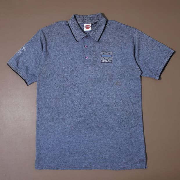 Harley-Davidson 반팔 그레이 폴로 티셔츠 