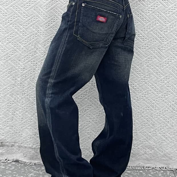 디키즈 올드스쿨 레트로 워싱 진청 데님팬츠 31인치 C10567