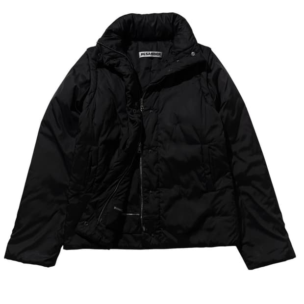 질샌더 디테쳐블 숏점퍼 블랙