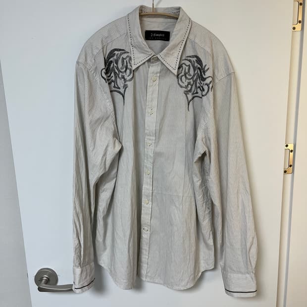 XL vtg 오리엔탈 자수 셔츠