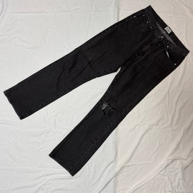 블랙 데미지 바지