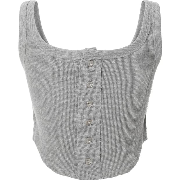 새상품) 쓰리타임즈 코르셋 탑 슬리브리스 나시탑 그레이