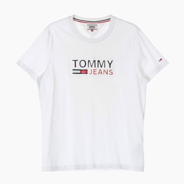 타미진스 센터 박스 로고 화이트 반팔 티셔츠 XL