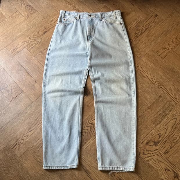 [36]90's 리바이스 USA 550 오렌지탭 라이트블루 데님 팬츠