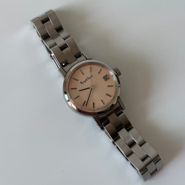 Peach Pink Dial Silve Ladies Quartz