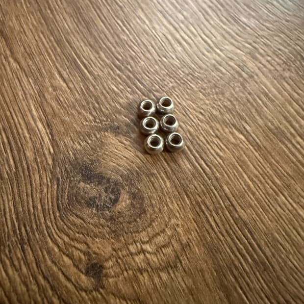 Goros 가죽줄 디와이용 925 실버비즈 XL 6개세트