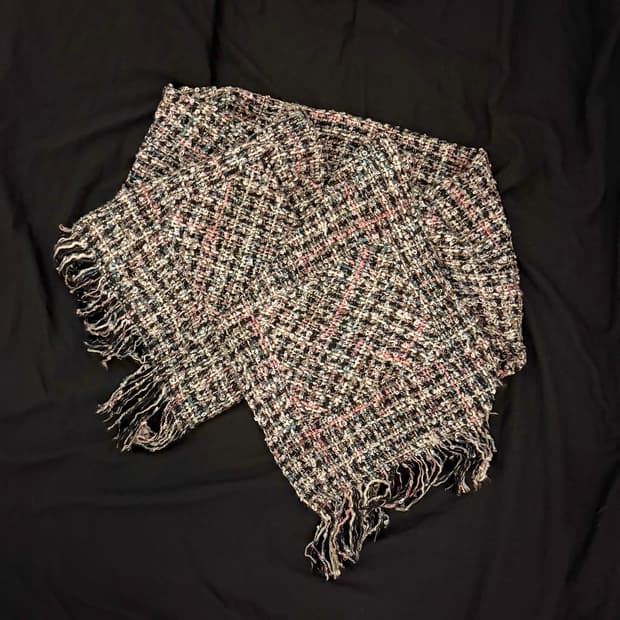 빈티지 트위드 울 블렌드 워머 머플러