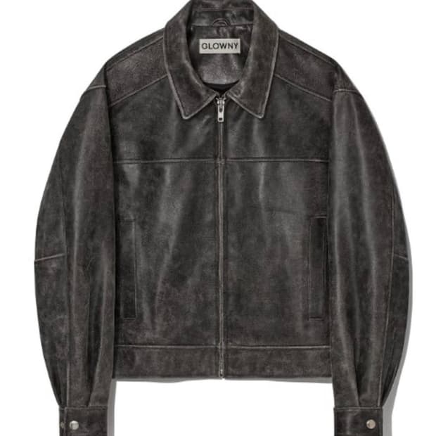 글로니 페이드 레더 자켓 BOXY