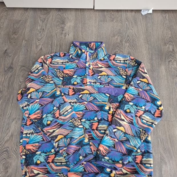 XL 파타고니아 신칠라 크레이지 패턴 플리스 풀오버