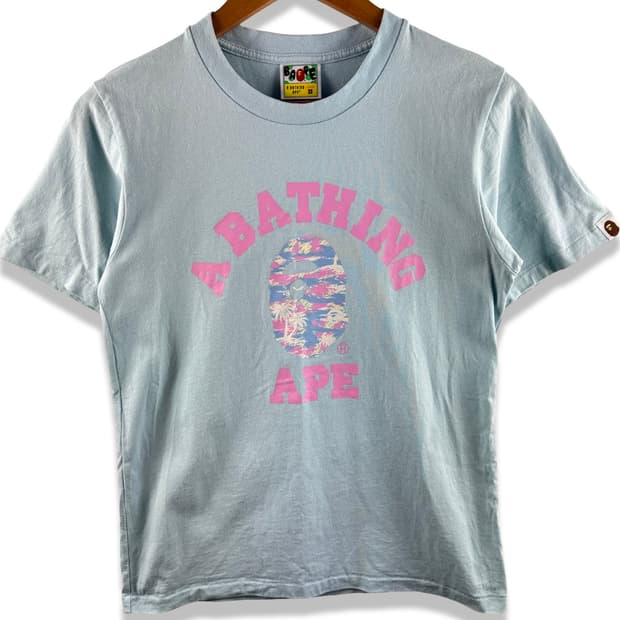 베이프 팜트리 카모컬리지 하늘 티셔츠3002