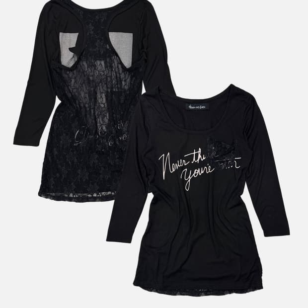 HEAVEN AND EARTH lace layered printing t