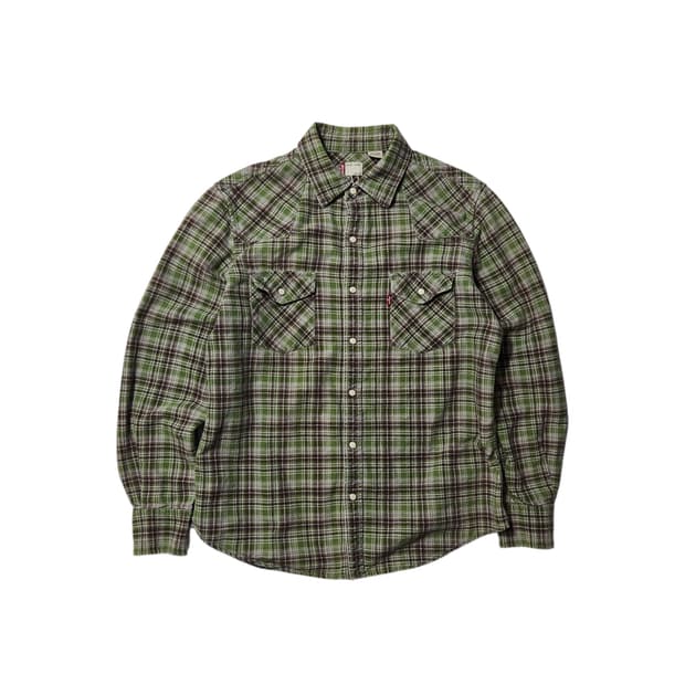 리바이스 체크 패턴 웨스턴 셔츠 L