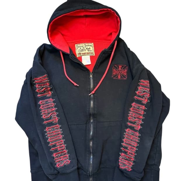 빈티지 웨스트코스트초퍼스 더블페이스 써멀 후드집업