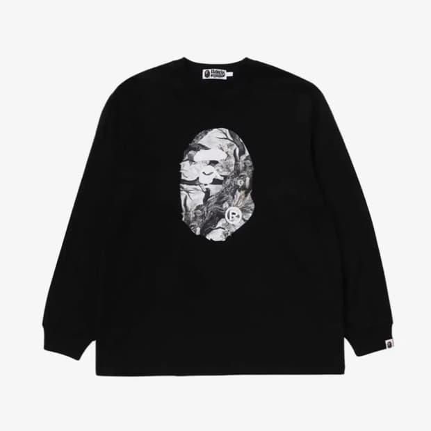베이프 bape 트리 엣지 카모 에이프 헤드 롱슬리브 티셔츠 XL