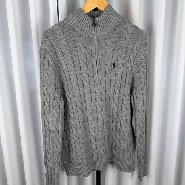 Polo 새상품]폴로 랄프로렌 하프집업 케이블니트 L
