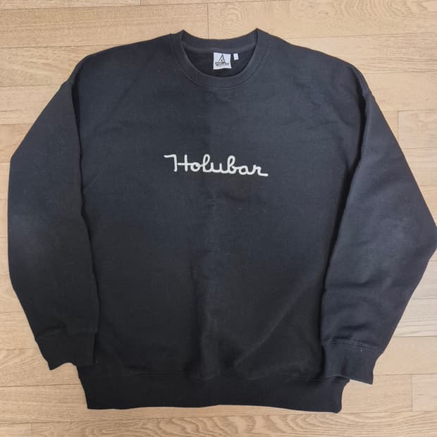 홀루바 크루넥 스웻 L사이즈 블랙
