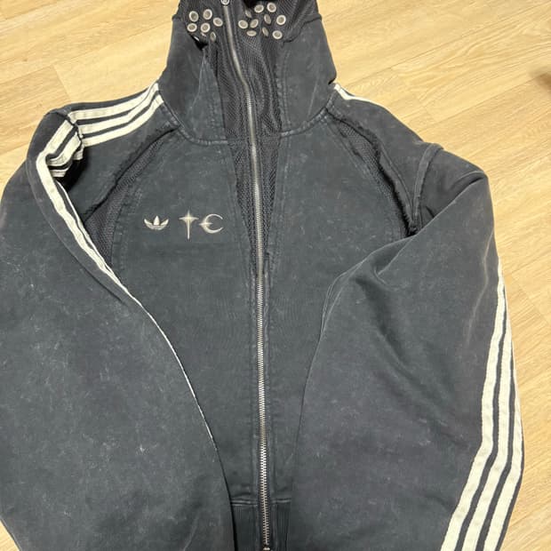 [M] 아디다스 x 떠그 클럽 팀가이스트 스웨트 후드 집업 블랙 - KR