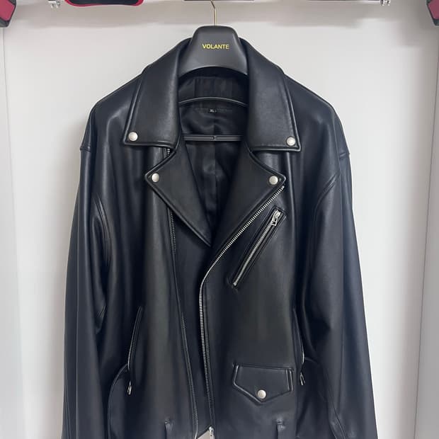 플라스크 램스킨 오버핏 라이더 자켓 XL(풀 그레인 가죽자켓)