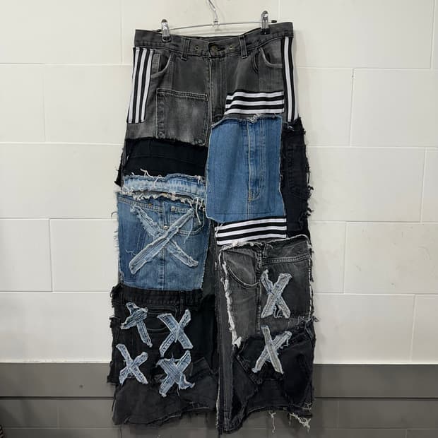 리빌드 패치워크 데님팬츠