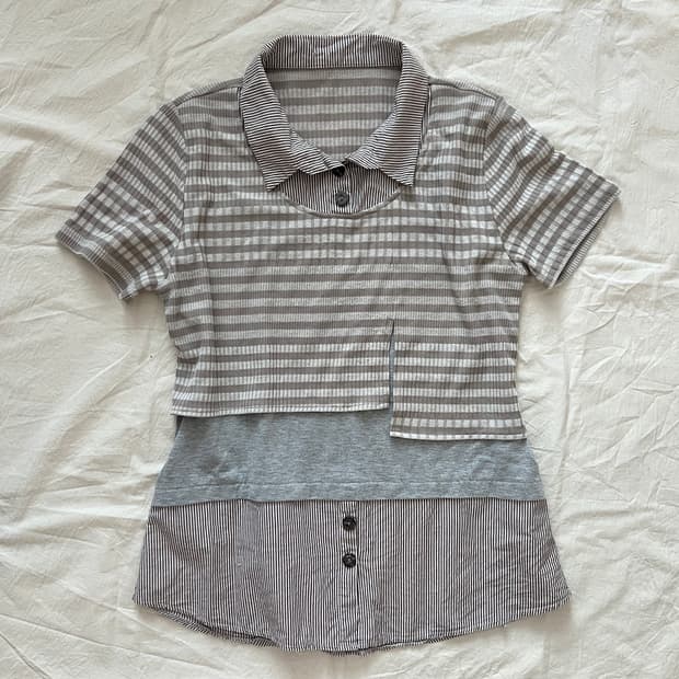 stripe layerd shirt