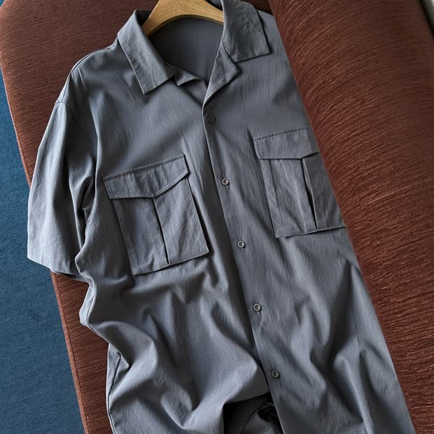 Rayon nylon blend stretched mil shirt
