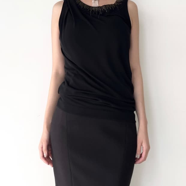 PIAZZA SEMPIONE side drape unbal top