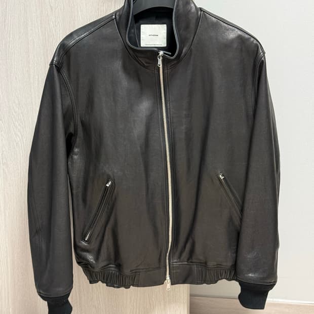 (2size) 인더로우 하이넥 램스킨 베지터블 레더자켓