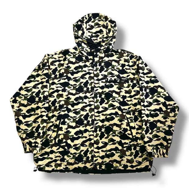 Bape 옐로우 카모 리버서블 후드 바람막이