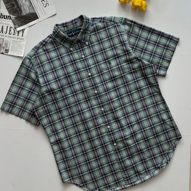 Polo 폴로랄프로렌 타탄 체크 반팔 셔츠