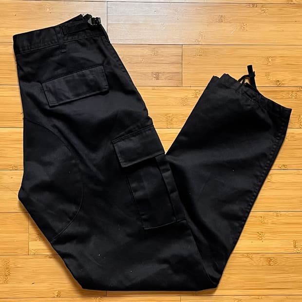 밀리터리 블랙 카고팬츠 W27 TO 31