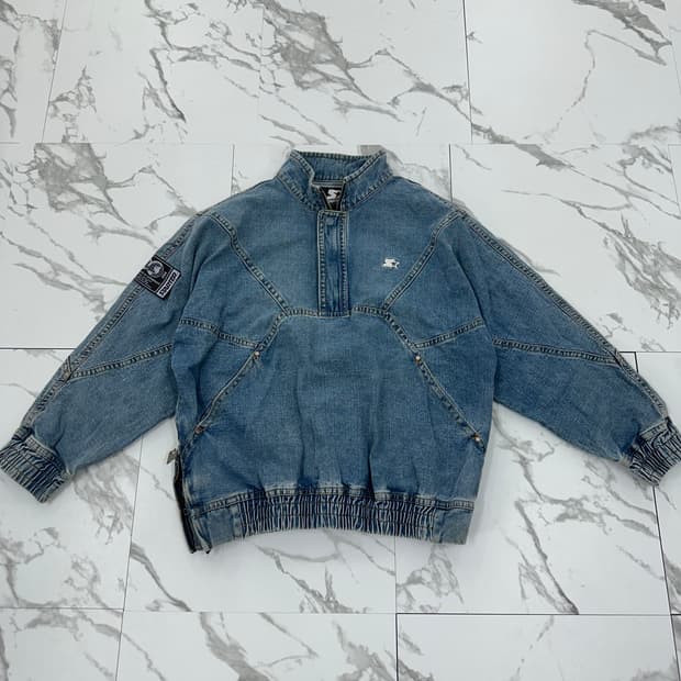 스타터 반집업 데님 자켓