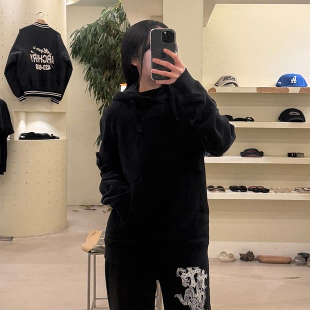 스톤아일랜드 블랙 와펜 후드 U212