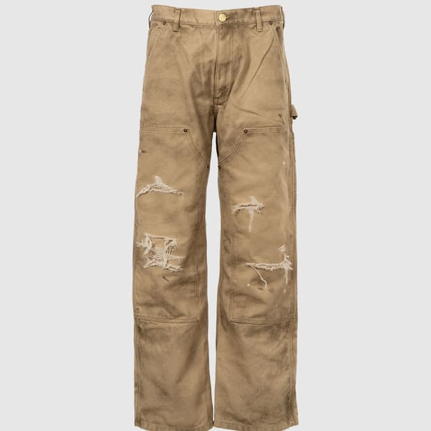 S)카미야 kamiya 보로 덕 페인트 팬츠 베이지