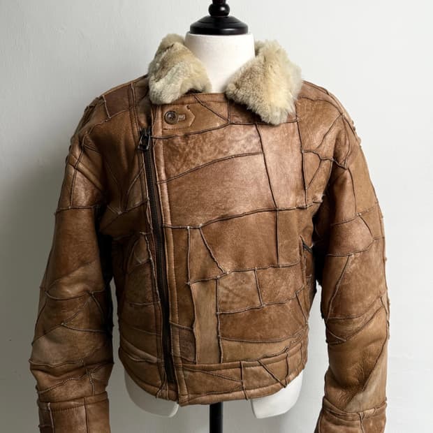 Vintage Sheepskin Patchwork Jacket
