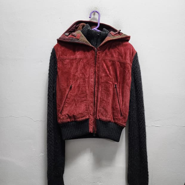 막스마라 Y2K 스포츠막스 송아지가죽배색 크롭자켓