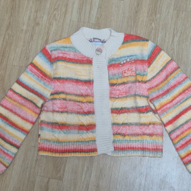 13DE MARZO BearButton Space Dye Cardigan