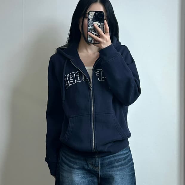 타미힐피거 스펠아웃 네이비 후드집업