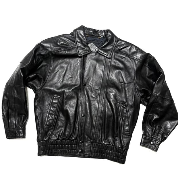 Happy - 레더 봄버 자켓