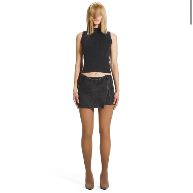 로딩룸 LOADINGROOM Moto Zip Knit 스커트 새제품