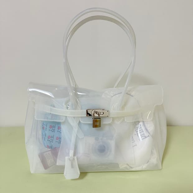 예약주문🤍키키젤리버킨백 투명화이트🤍