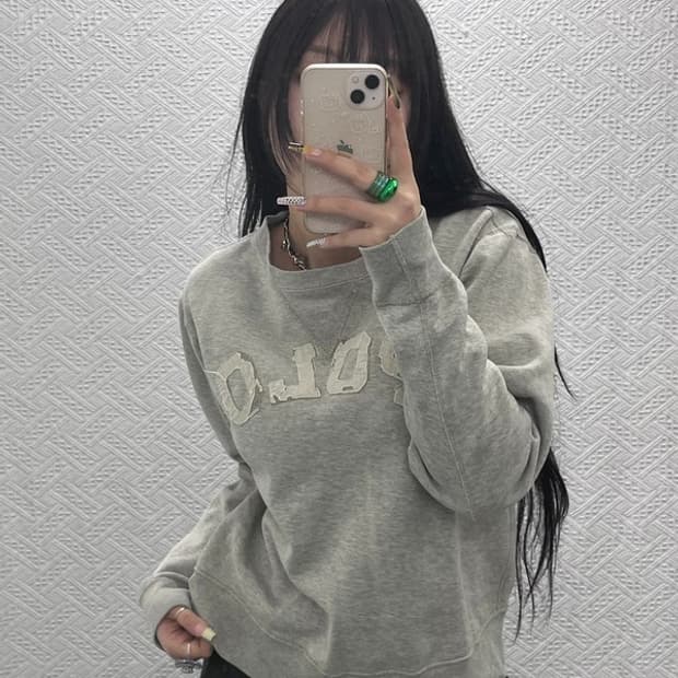 폴로 랄프로렌 그런지 디스트로이드 빅로고 맨투맨 L C08002