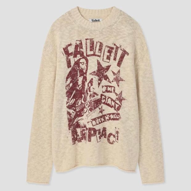 팔렛 락 밴드 니트 아이보리