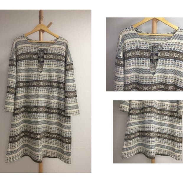 빈티지 에스닉 브라운 베이지 원피스