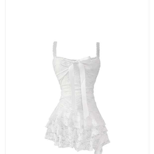 스젠 Temer lace ribbon dress 메이드 원피스 화이트