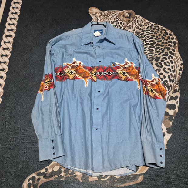 90's 랭글러 웨스턴 버튼다운 셔츠 XL 정품