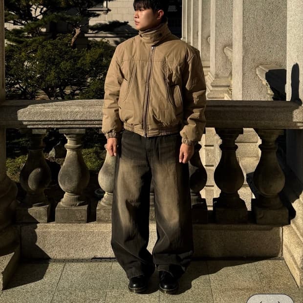 기획 디오 블랙 틴 와이드 데님 팬츠