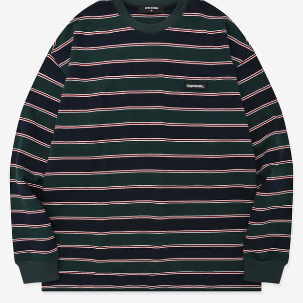 꼼파뇨 스트라이프 와펜 로고