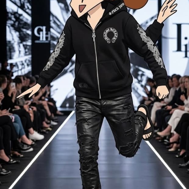 크롬하츠 봉미선 착용 후드집업