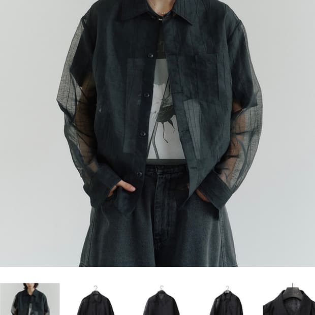 노이어 시스루 크링클 오간자 셔츠 50사이즈 