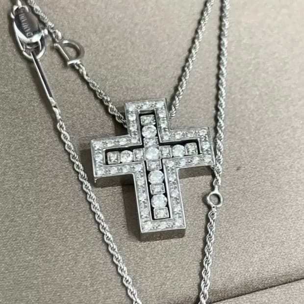 [M]다미아니 벨에포크 화이트골드 다이아 펜던트 목걸이 미듐 미디움사이즈